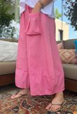 Arbi Gingham Pocket Culotte Pant Raspberry
